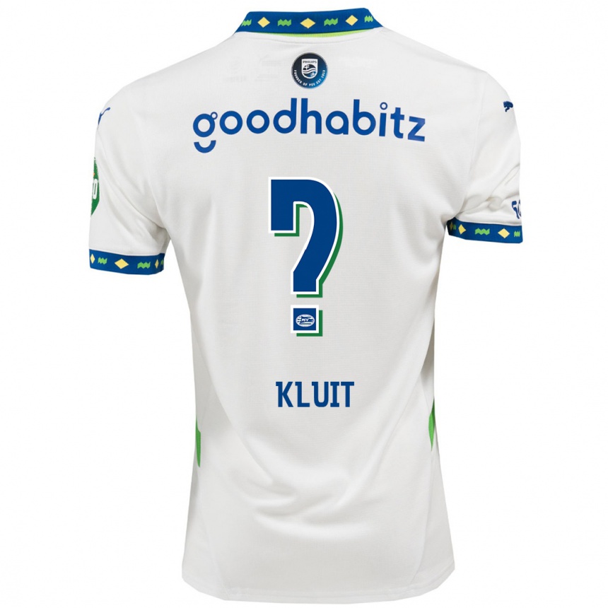 Niño Fútbol Camiseta Fabio Kluit #0 Blanco Azul Oscuro Equipación Tercera 2024/25 Argentina