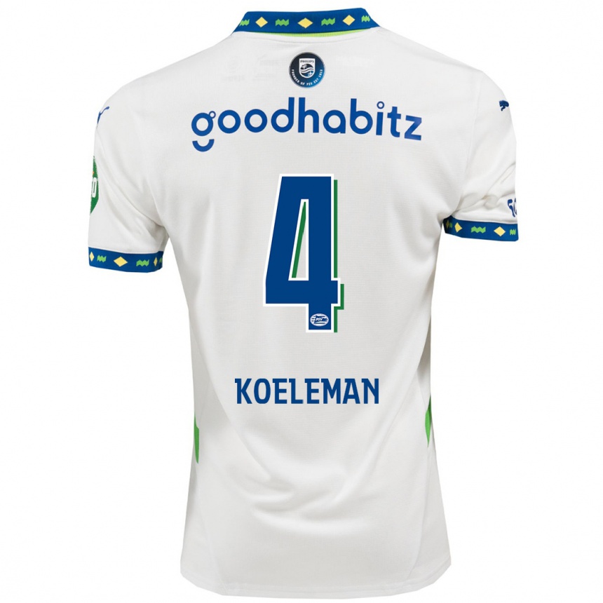 Niño Fútbol Camiseta Senna Koeleman #4 Blanco Azul Oscuro Equipación Tercera 2024/25 Argentina