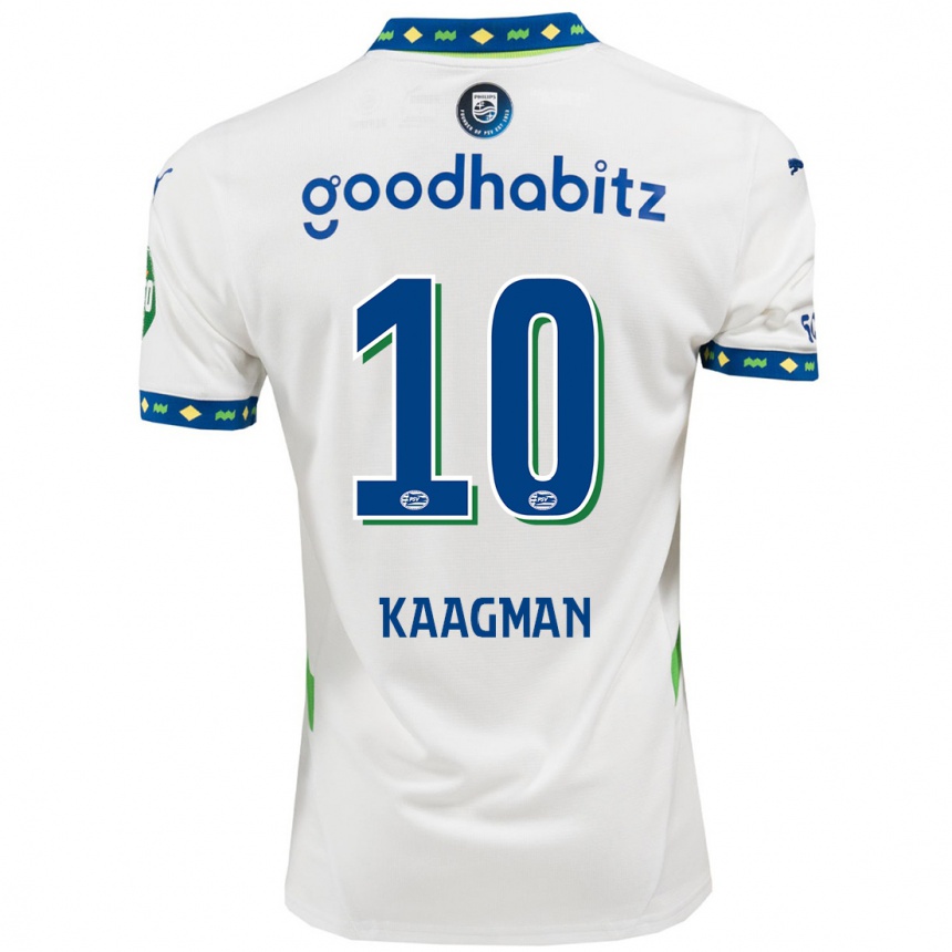 Niño Fútbol Camiseta Inessa Kaagman #10 Blanco Azul Oscuro Equipación Tercera 2024/25 Argentina