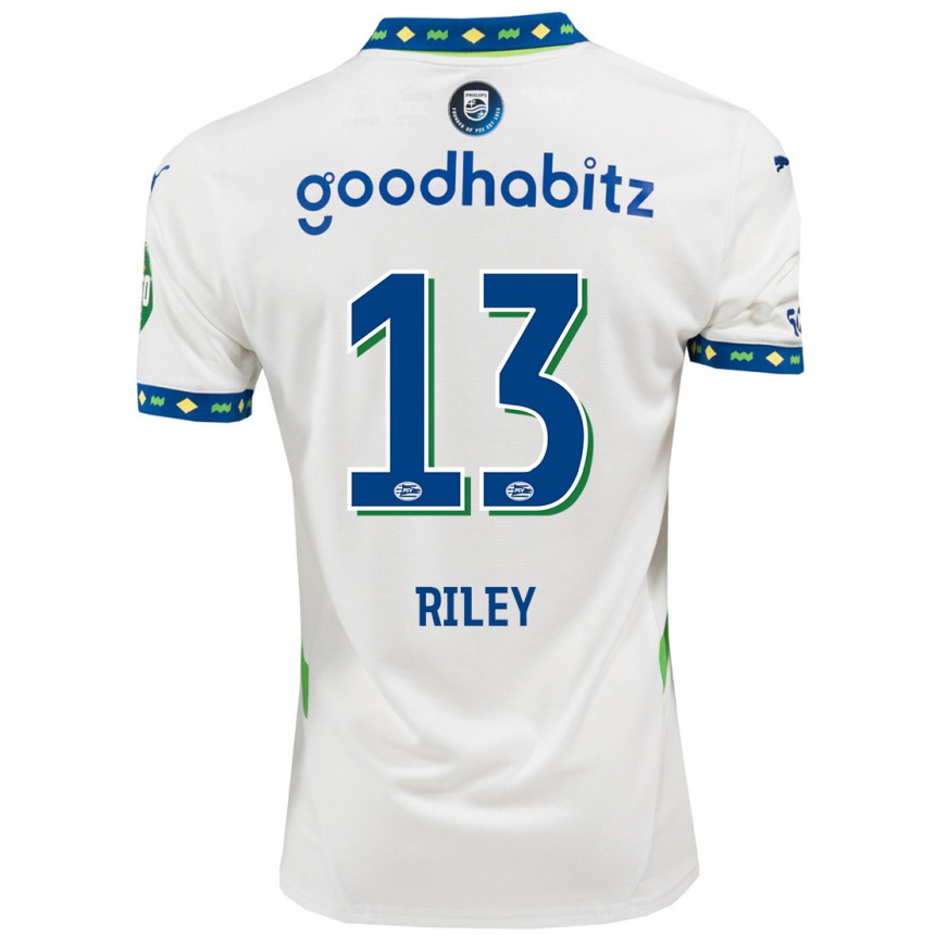 Niño Fútbol Camiseta Indiah-Paige Riley #13 Blanco Azul Oscuro Equipación Tercera 2024/25 Argentina