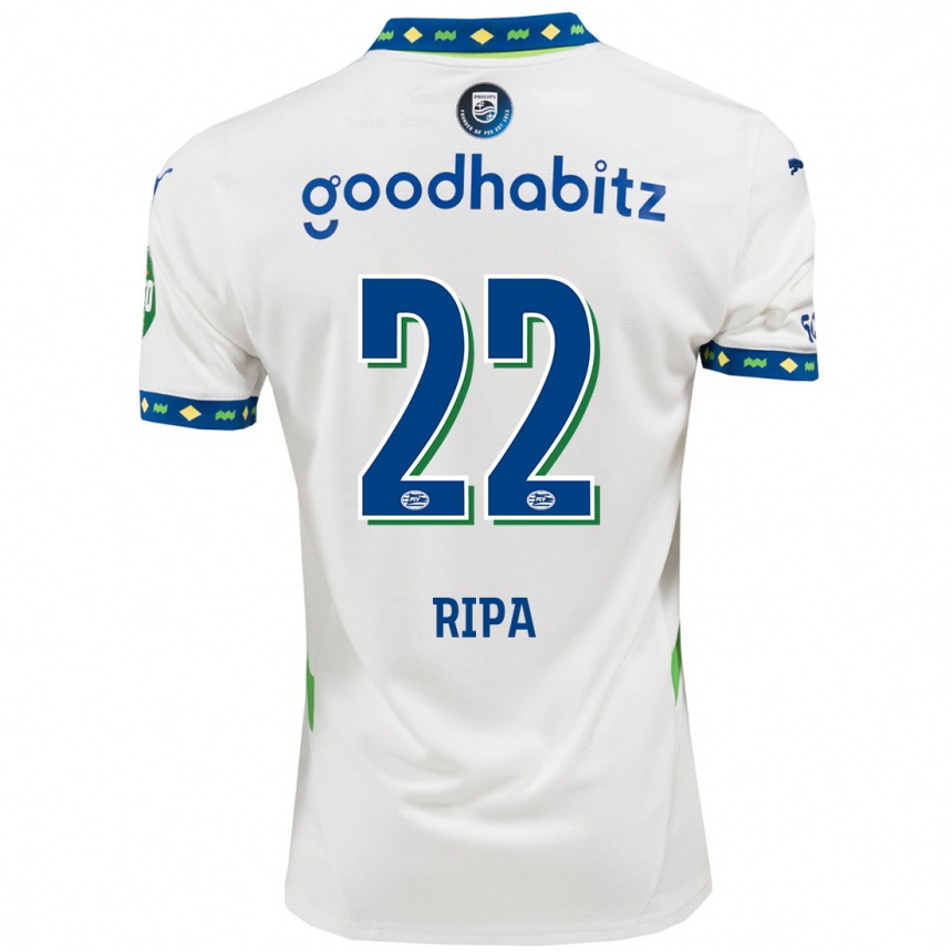 Niño Fútbol Camiseta Chimera Ripa #22 Blanco Azul Oscuro Equipación Tercera 2024/25 Argentina