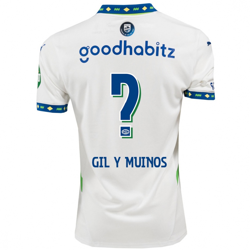 Niño Fútbol Camiseta Yaël Gil Y Muiños #0 Blanco Azul Oscuro Equipación Tercera 2024/25 Argentina