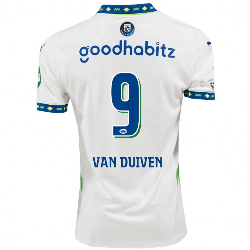 Niño Fútbol Camiseta Jason Van Duiven #9 Blanco Azul Oscuro Equipación Tercera 2024/25 Argentina