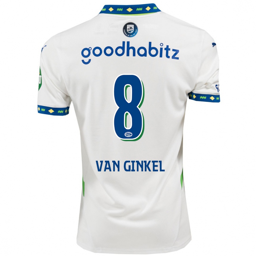 Niño Fútbol Camiseta Marco Van Ginkel #8 Blanco Azul Oscuro Equipación Tercera 2024/25 Argentina