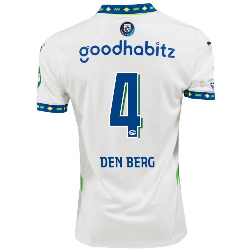 Niño Fútbol Camiseta Mandy Van Den Berg #4 Blanco Azul Oscuro Equipación Tercera 2024/25 Argentina