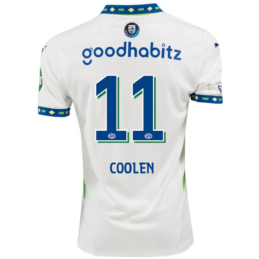 Niño Fútbol Camiseta Nadia Coolen #11 Blanco Azul Oscuro Equipación Tercera 2024/25 Argentina