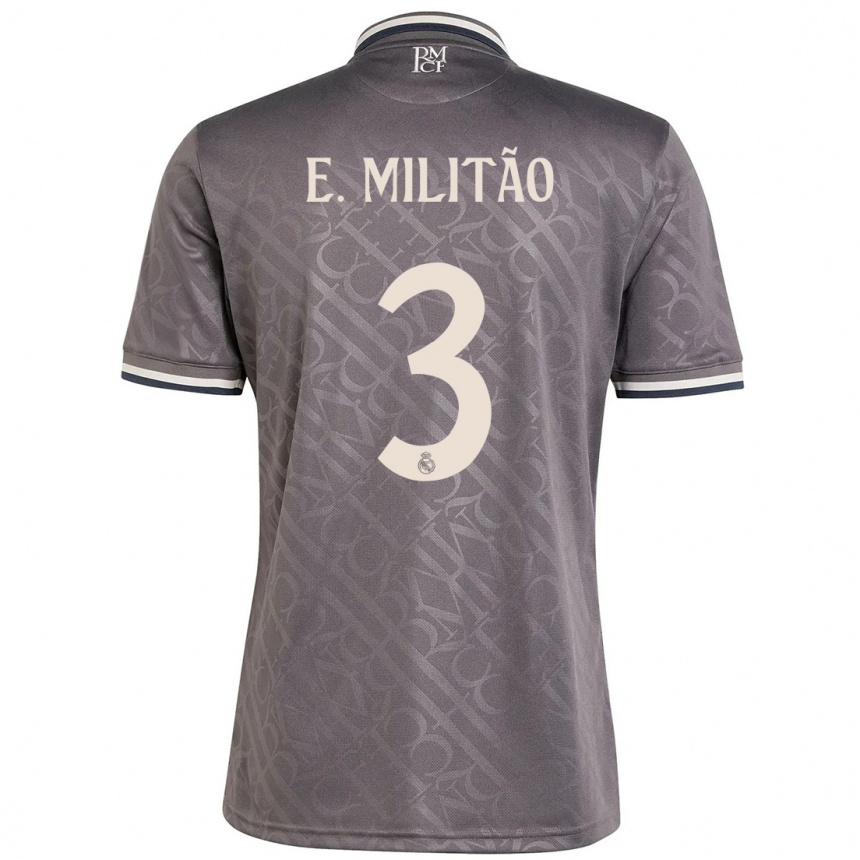 Niño Fútbol Camiseta Eder Militao #3 Carbón Equipación Tercera 2024/25 Argentina