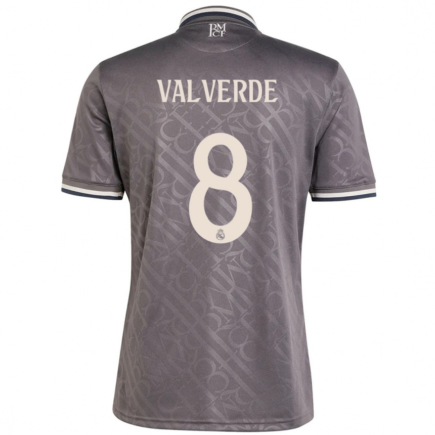 Niño Fútbol Camiseta Federico Valverde #8 Carbón Equipación Tercera 2024/25 Argentina