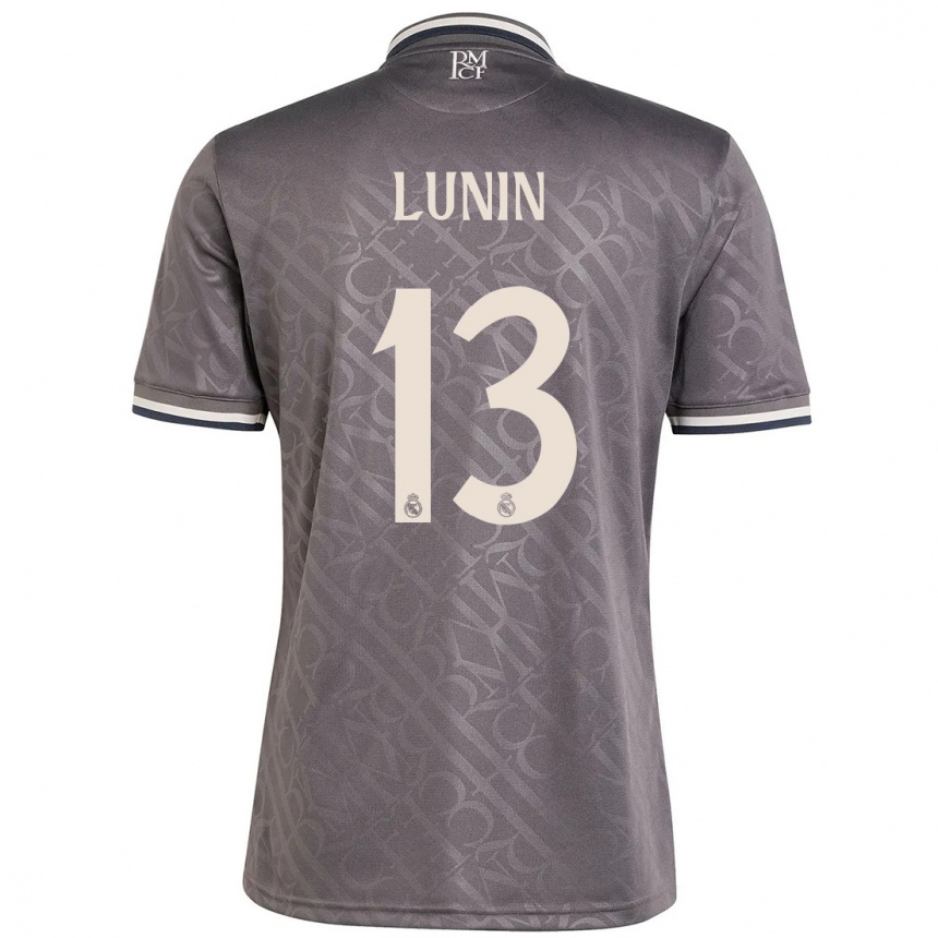 Niño Fútbol Camiseta Andriy Lunin #13 Carbón Equipación Tercera 2024/25 Argentina