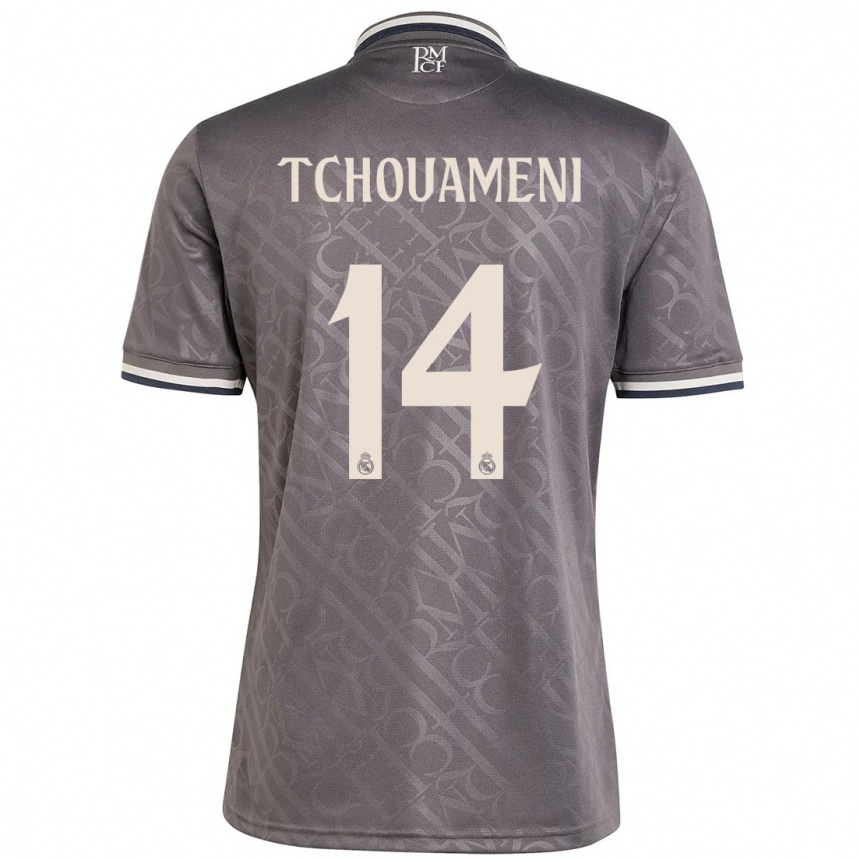 Niño Fútbol Camiseta Aurelien Tchouameni #14 Carbón Equipación Tercera 2024/25 Argentina