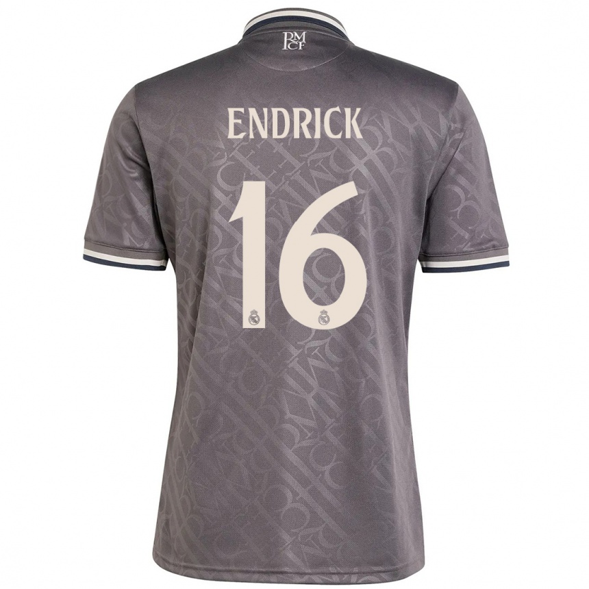 Niño Fútbol Camiseta Endrick #16 Carbón Equipación Tercera 2024/25 Argentina