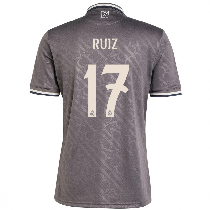 Niño Fútbol Camiseta David Ruiz #17 Carbón Equipación Tercera 2024/25 Argentina