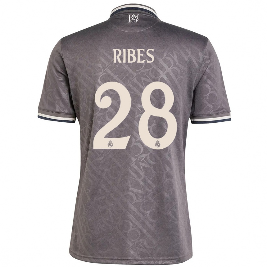 Niño Fútbol Camiseta Kike Ribes #28 Carbón Equipación Tercera 2024/25 Argentina