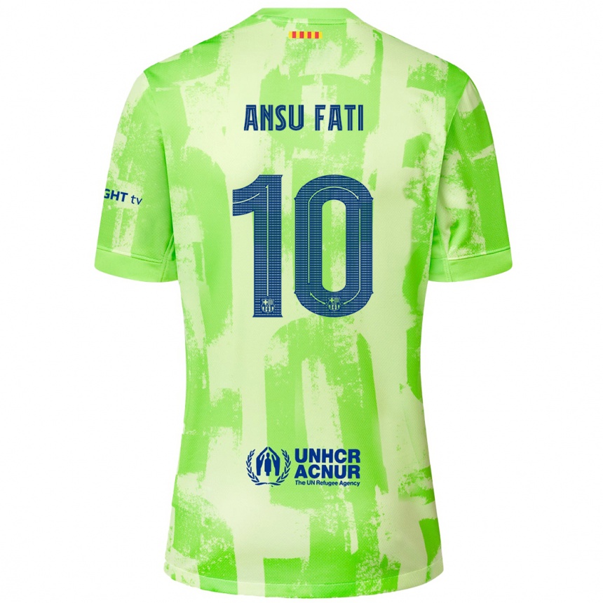 Niño Fútbol Camiseta Ansu Fati #10 Lima Equipación Tercera 2024/25 Argentina