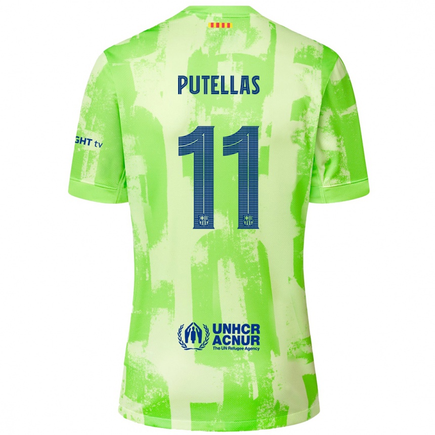 Niño Fútbol Camiseta Alexia Putellas #11 Lima Equipación Tercera 2024/25 Argentina