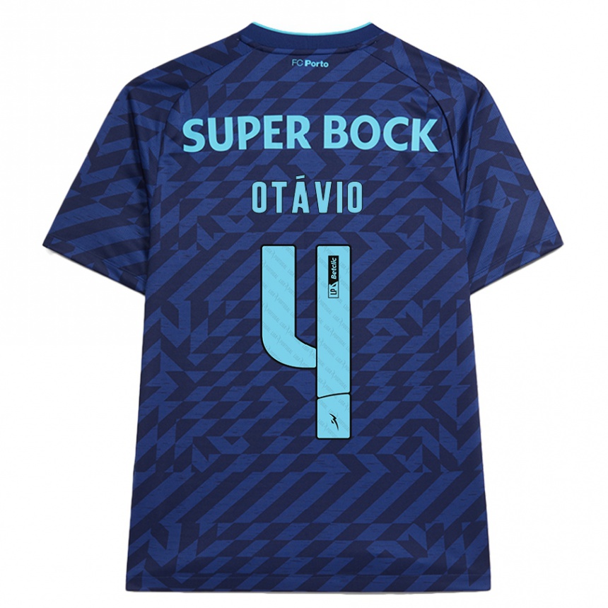 Niño Fútbol Camiseta Otávio #4 Azul Marino Equipación Tercera 2024/25 Argentina