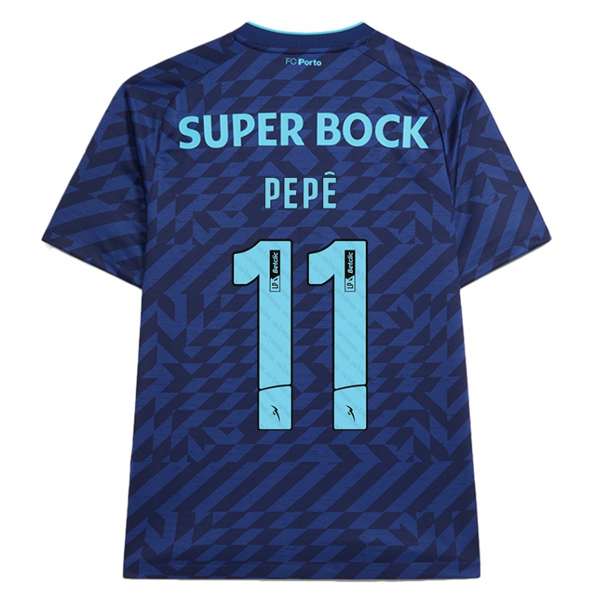 Niño Fútbol Camiseta Pepê #11 Azul Marino Equipación Tercera 2024/25 Argentina