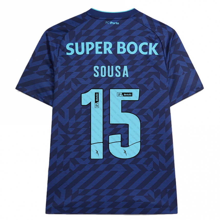 Niño Fútbol Camiseta Vasco Sousa #15 Azul Marino Equipación Tercera 2024/25 Argentina