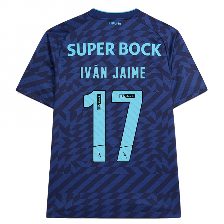 Niño Fútbol Camiseta Iván Jaime #17 Azul Marino Equipación Tercera 2024/25 Argentina