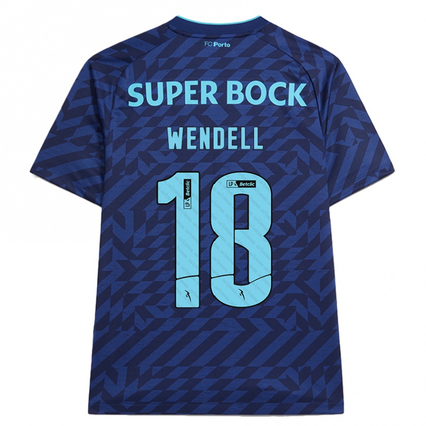 Niño Fútbol Camiseta Wendell #18 Azul Marino Equipación Tercera 2024/25 Argentina