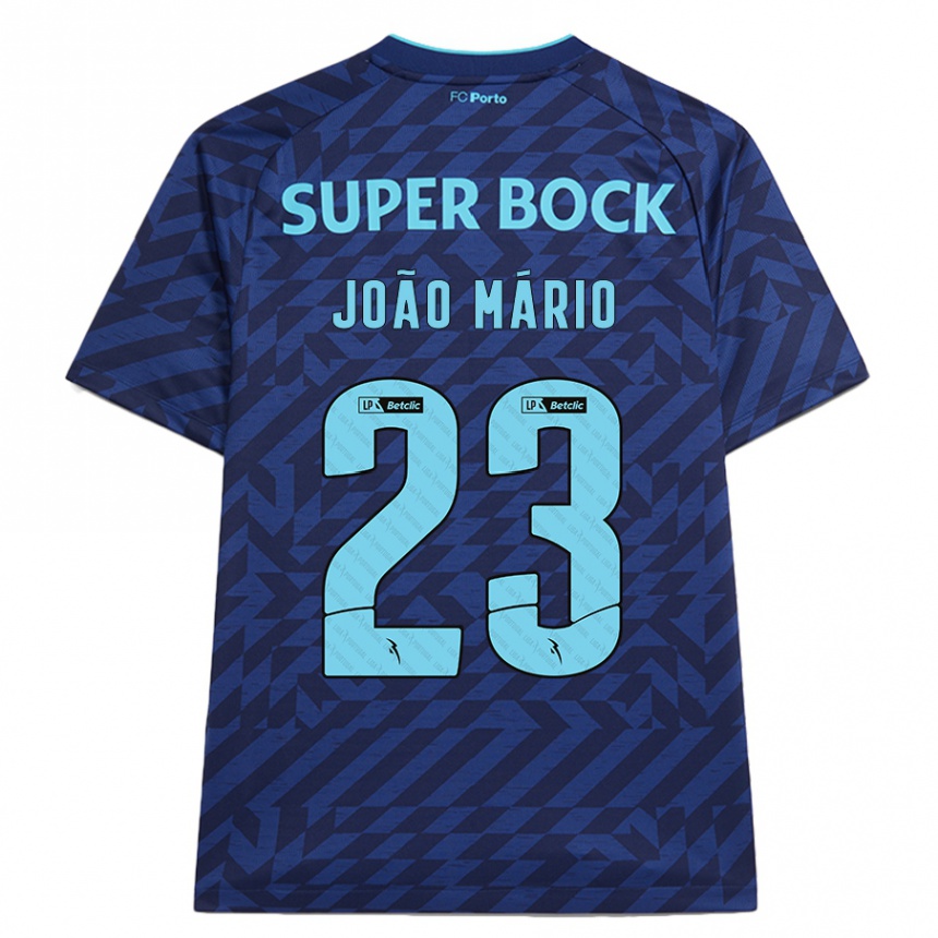 Niño Fútbol Camiseta João Mário #23 Azul Marino Equipación Tercera 2024/25 Argentina