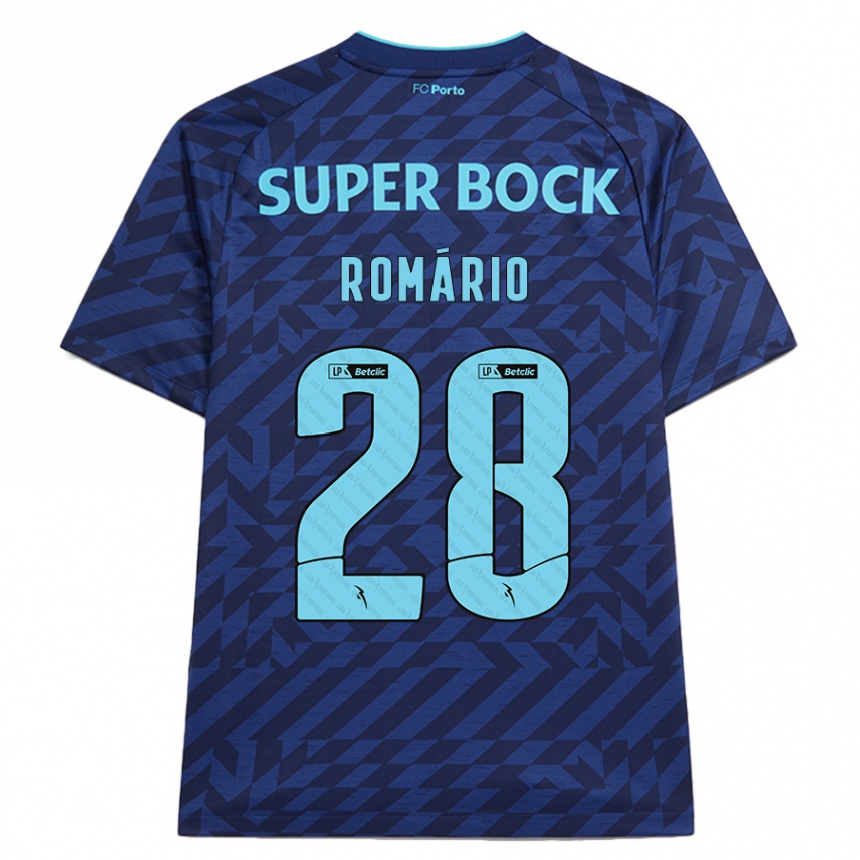 Niño Fútbol Camiseta Romário Baró #28 Azul Marino Equipación Tercera 2024/25 Argentina