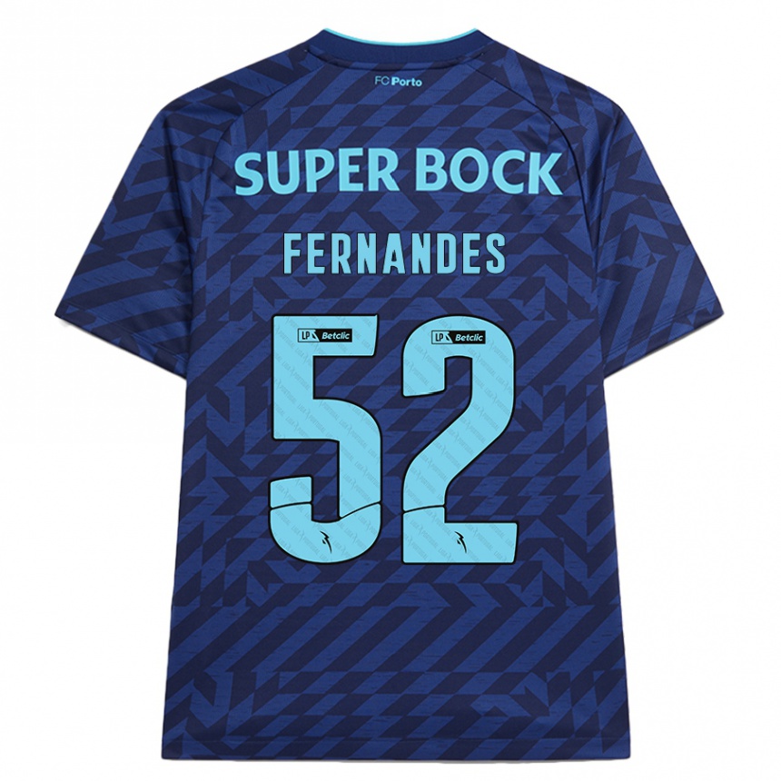 Niño Fútbol Camiseta Martim Fernandes #52 Azul Marino Equipación Tercera 2024/25 Argentina