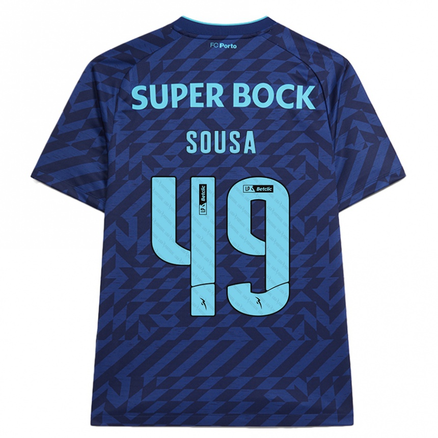 Niño Fútbol Camiseta Gonçalo Sousa #49 Azul Marino Equipación Tercera 2024/25 Argentina