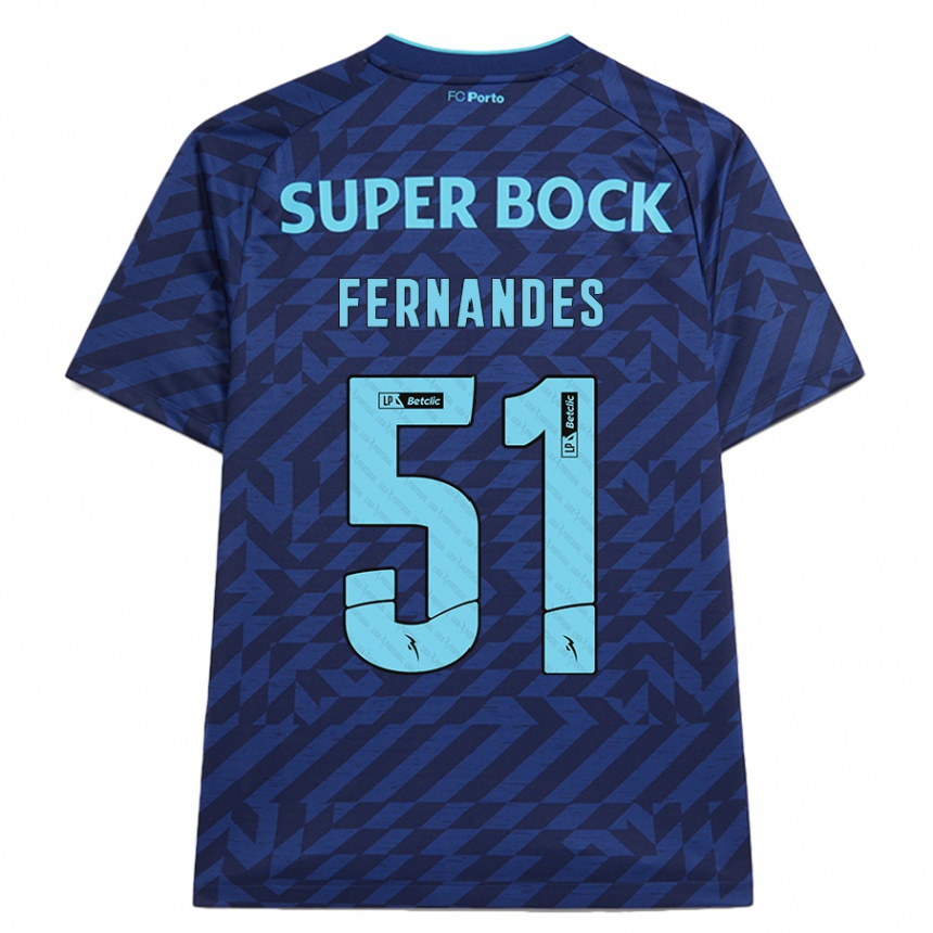 Niño Fútbol Camiseta Diogo Fernandes #51 Azul Marino Equipación Tercera 2024/25 Argentina