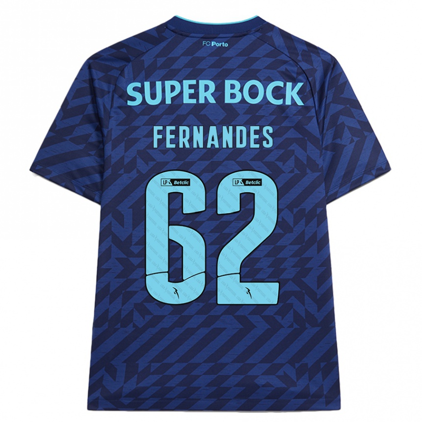 Niño Fútbol Camiseta Rodrigo Fernandes #62 Azul Marino Equipación Tercera 2024/25 Argentina