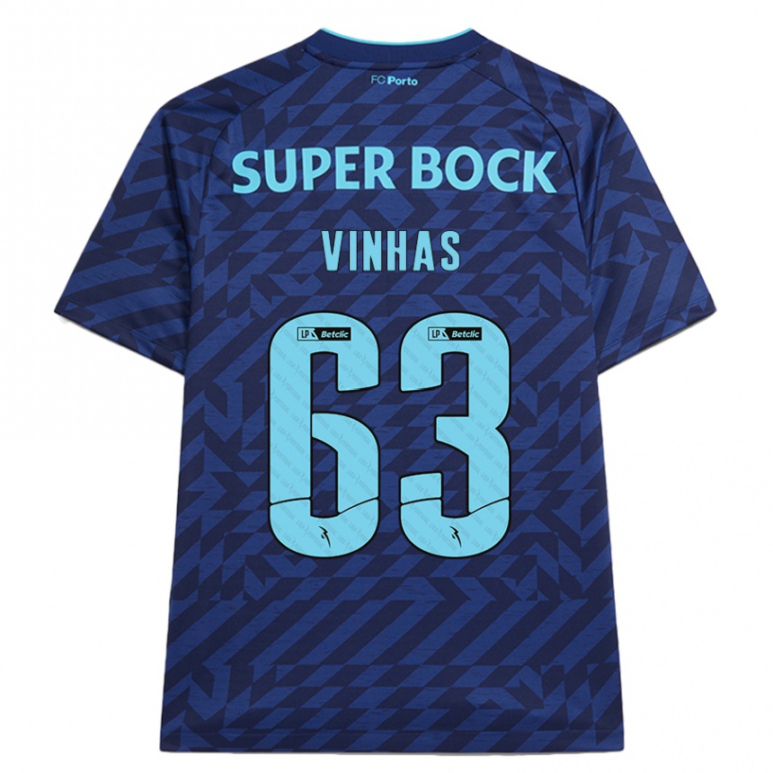 Niño Fútbol Camiseta David Vinhas #63 Azul Marino Equipación Tercera 2024/25 Argentina