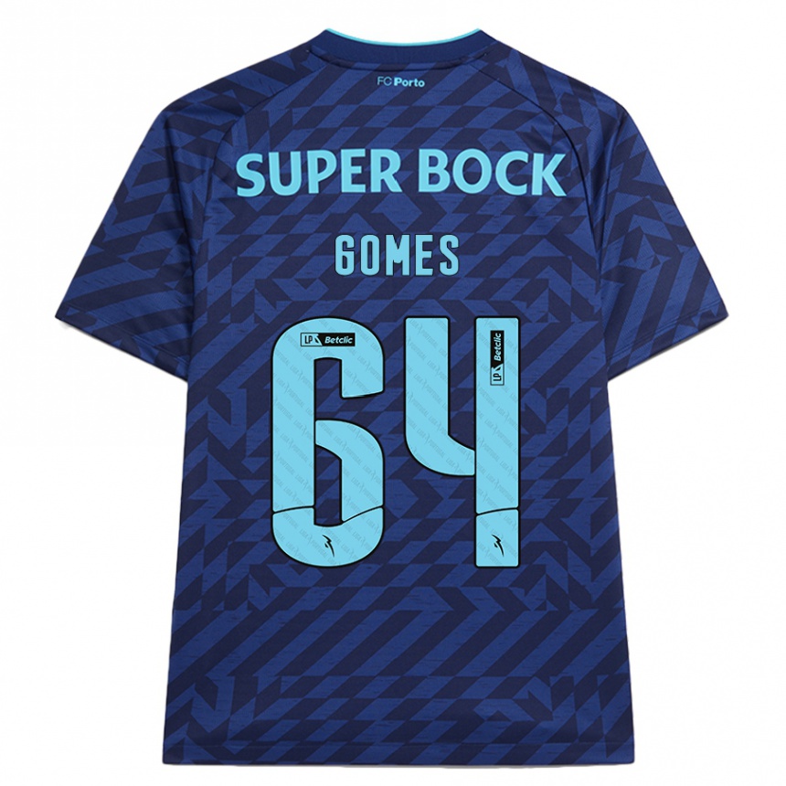 Niño Fútbol Camiseta Luís Gomes #64 Azul Marino Equipación Tercera 2024/25 Argentina