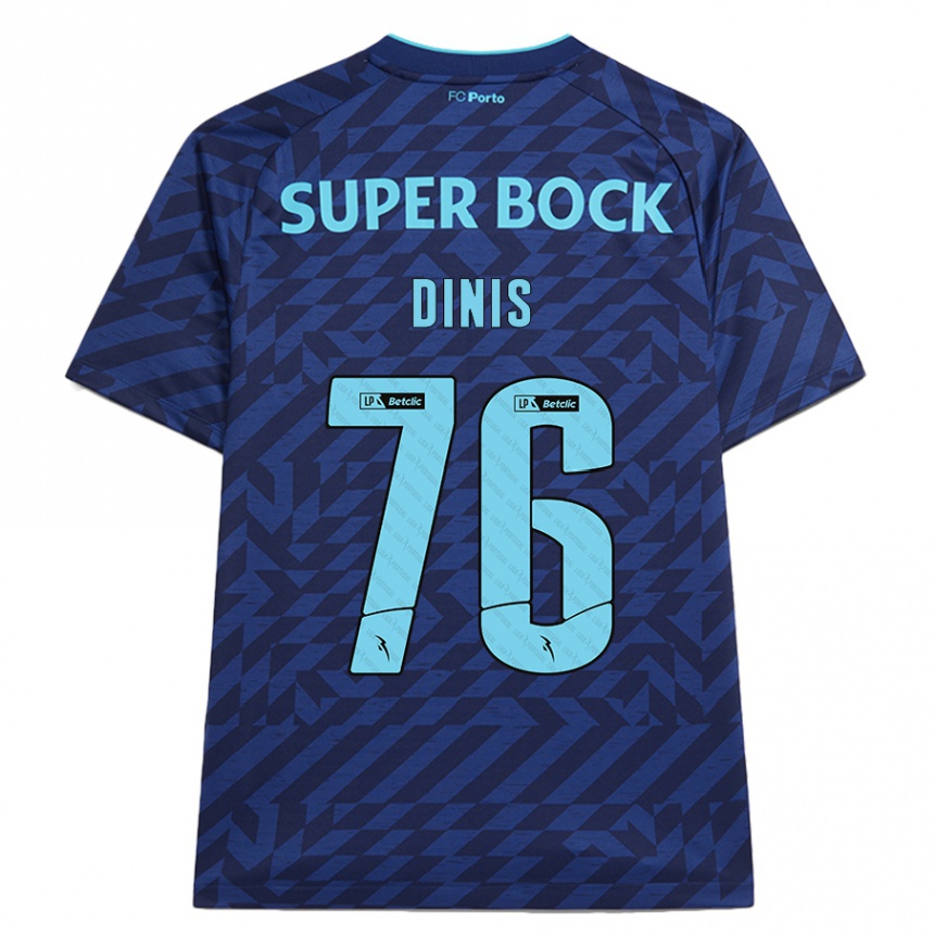 Niño Fútbol Camiseta Dinis #76 Azul Marino Equipación Tercera 2024/25 Argentina