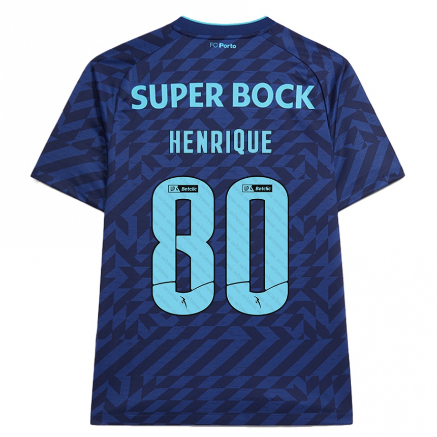 Niño Fútbol Camiseta Kaio Henrique #80 Azul Marino Equipación Tercera 2024/25 Argentina