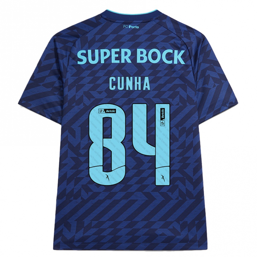 Niño Fútbol Camiseta Martim Cunha #84 Azul Marino Equipación Tercera 2024/25 Argentina