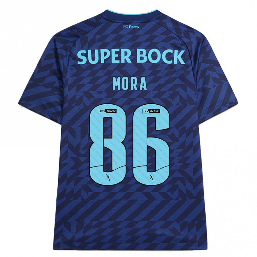 Niño Fútbol Camiseta Rodrigo Mora #86 Azul Marino Equipación Tercera 2024/25 Argentina