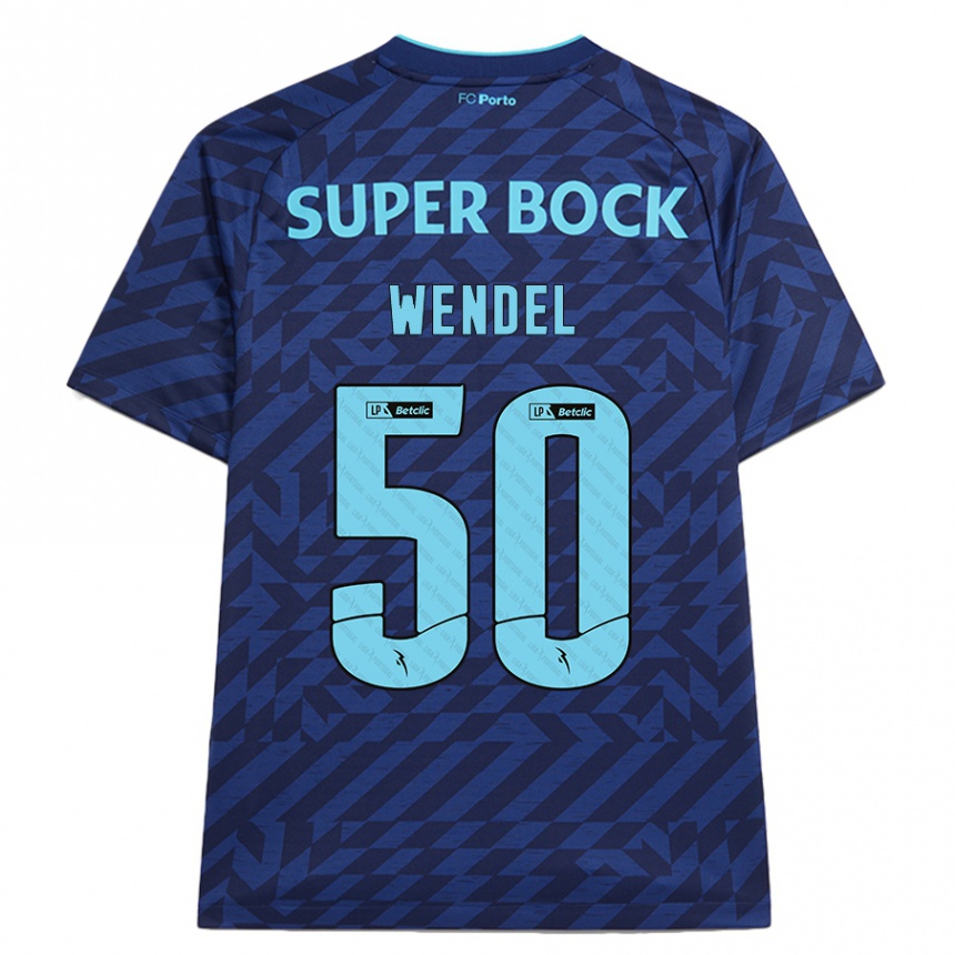 Niño Fútbol Camiseta Wendel #50 Azul Marino Equipación Tercera 2024/25 Argentina