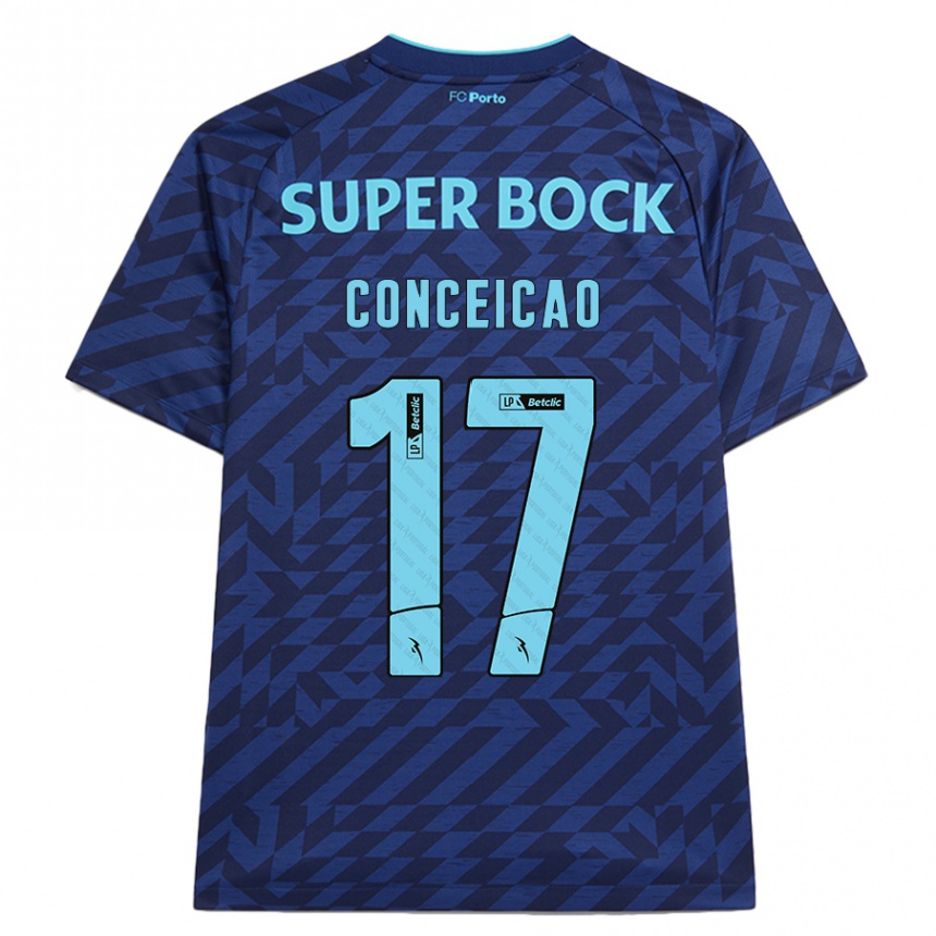 Niño Fútbol Camiseta Rodrigo Conceicao #17 Azul Marino Equipación Tercera 2024/25 Argentina