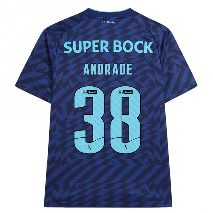 Niño Fútbol Camiseta Fernando Andrade #38 Azul Marino Equipación Tercera 2024/25 Argentina