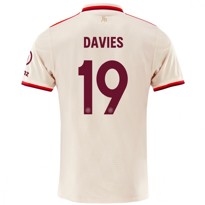 Niño Fútbol Camiseta Alphonso Davies #19 Lino Equipación Tercera 2024/25 Argentina