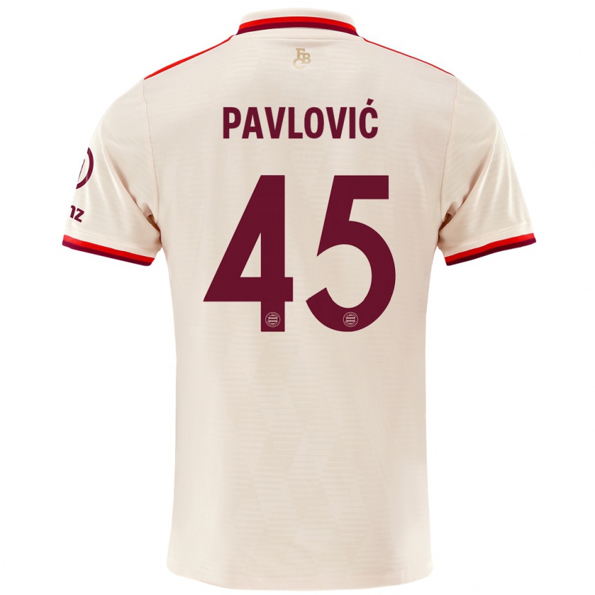 Niño Fútbol Camiseta Aleksandar Pavlovic #45 Lino Equipación Tercera 2024/25 Argentina