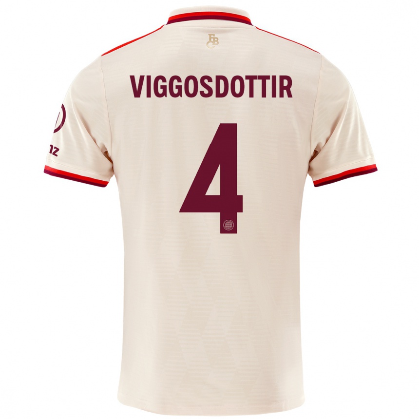 Niño Fútbol Camiseta Glódís Perla Viggósdóttir #4 Lino Equipación Tercera 2024/25 Argentina