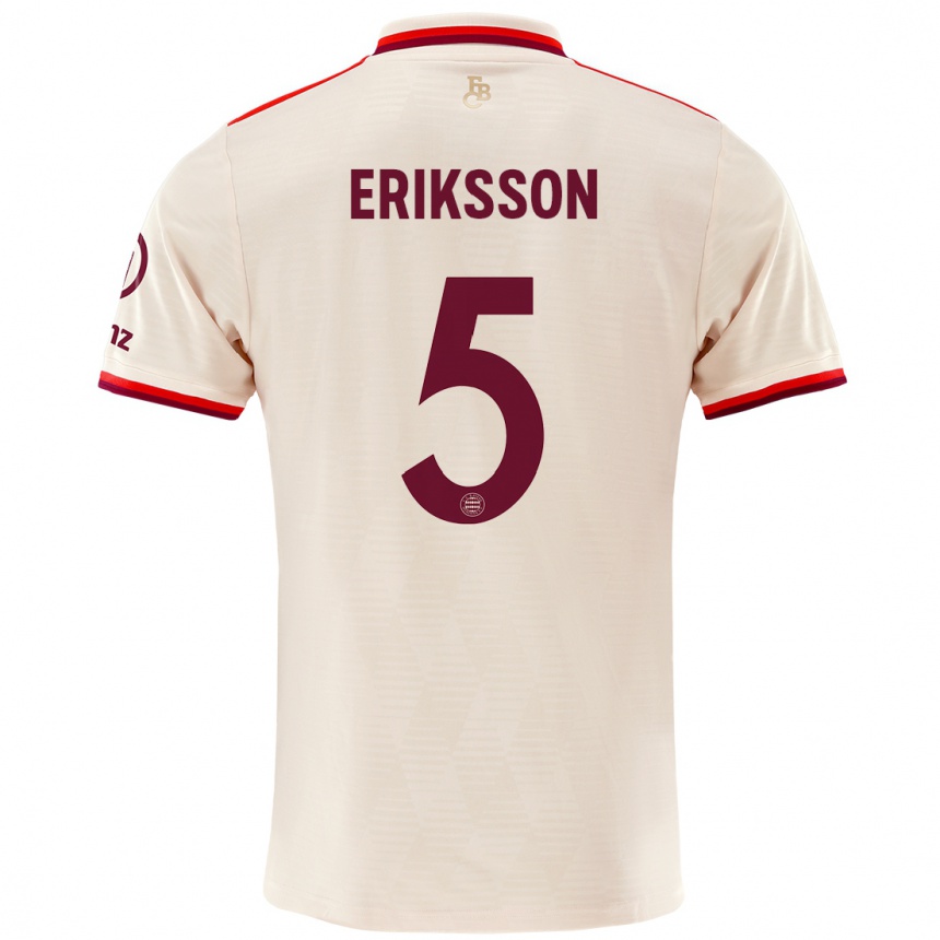 Niño Fútbol Camiseta Magdalena Eriksson #5 Lino Equipación Tercera 2024/25 Argentina