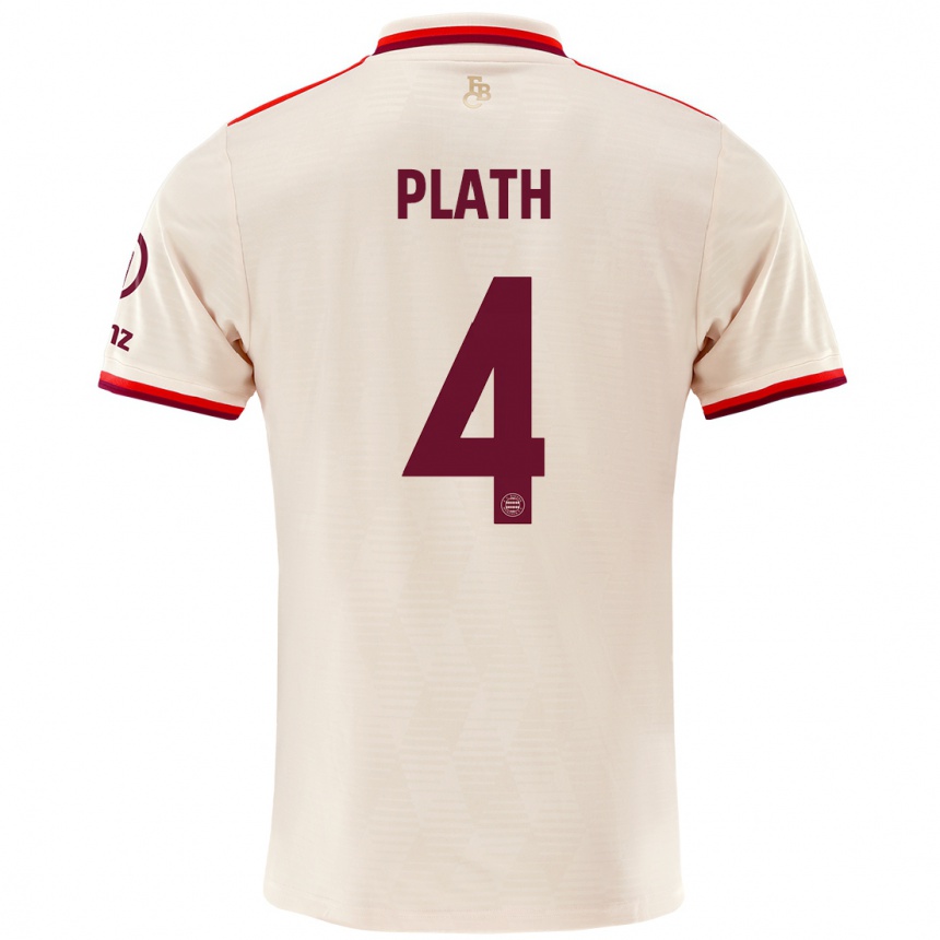 Niño Fútbol Camiseta Max Plath #4 Lino Equipación Tercera 2024/25 Argentina