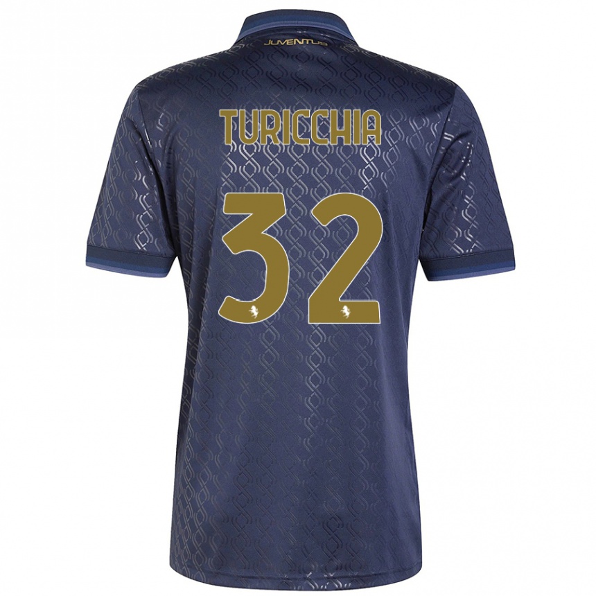 Niño Fútbol Camiseta Riccardo Turicchia #32 Azul Marino Equipación Tercera 2024/25 Argentina