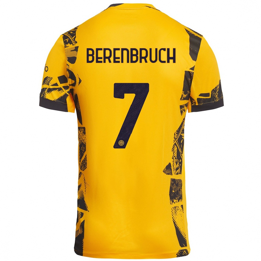 Niño Fútbol Camiseta Thomas Berenbruch #7 Dorado Negro Equipación Tercera 2024/25 Argentina