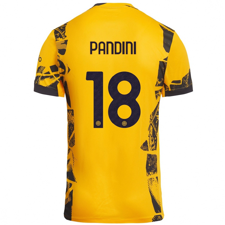 Niño Fútbol Camiseta Marta Pandini #18 Dorado Negro Equipación Tercera 2024/25 Argentina