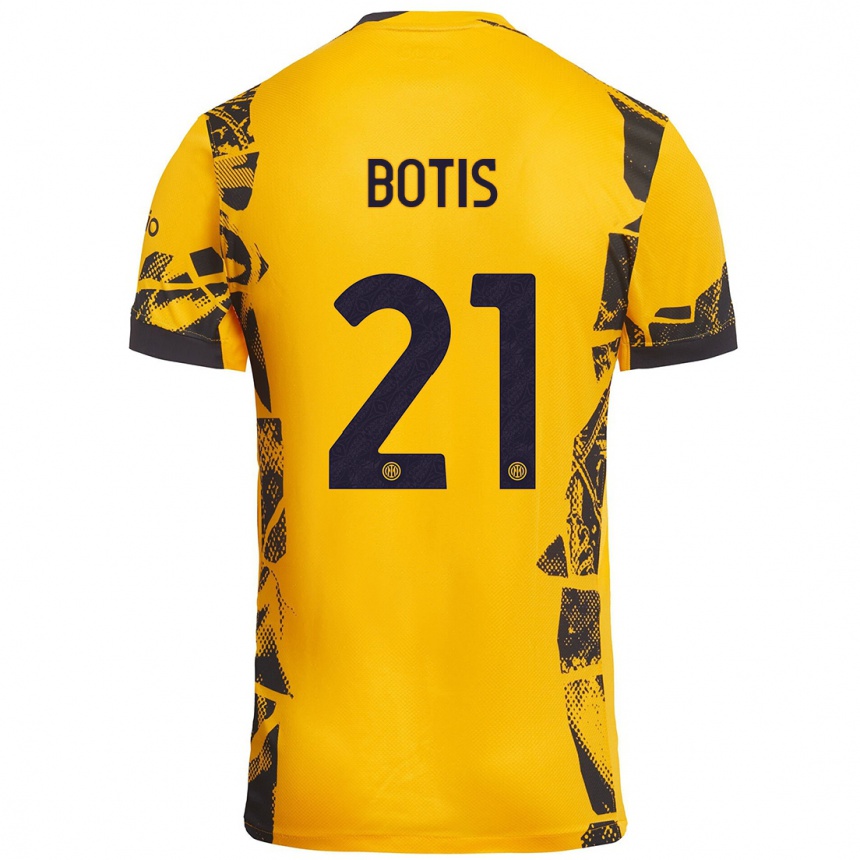 Niño Fútbol Camiseta Nikolaos Botis #21 Dorado Negro Equipación Tercera 2024/25 Argentina