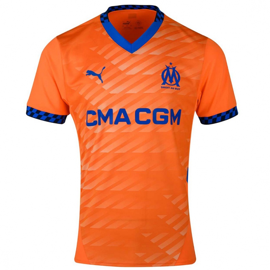 Niño Fútbol Camiseta Su Nombre #0 Naranja Azul Oscuro Equipación Tercera 2024/25 Argentina