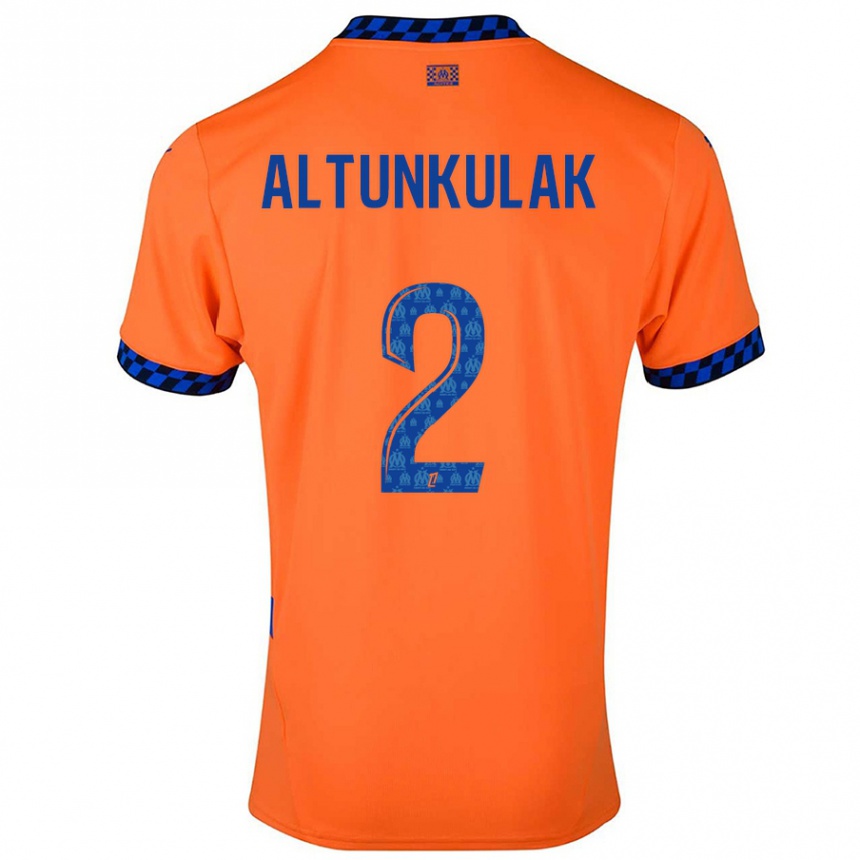 Niño Fútbol Camiseta Selen Altunkulak #2 Naranja Azul Oscuro Equipación Tercera 2024/25 Argentina